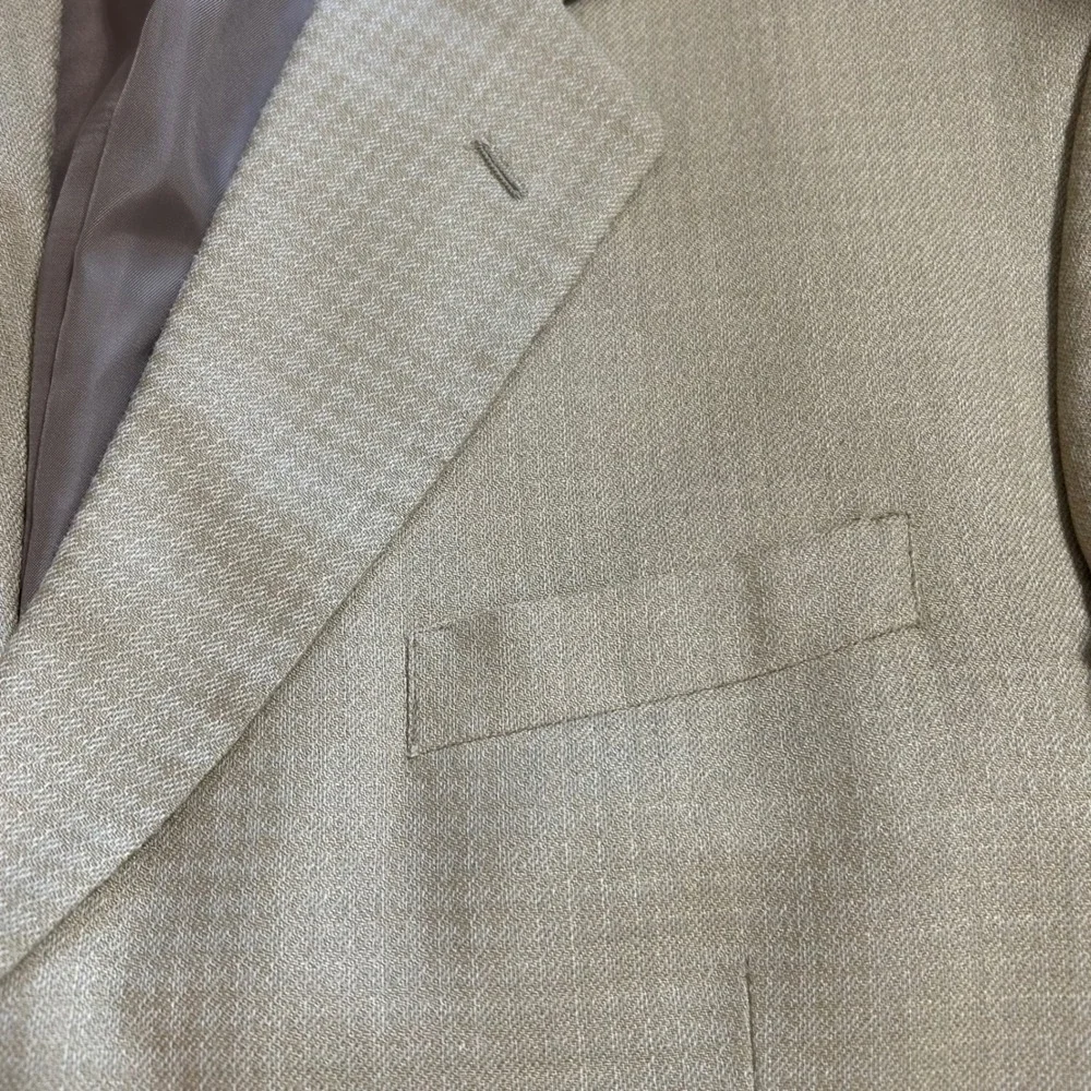 Franco Uomo Mens Tan Three Button Blazer Sport Coat Jacket 45R